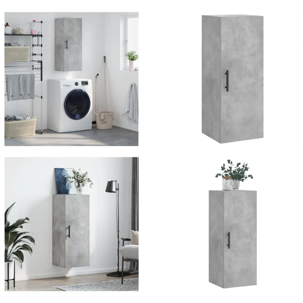 Armadietto Pensile vidaXL Grigio Cemento - Design Moderno 90cm