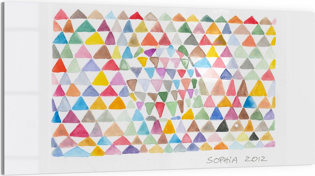 DEQOART Magnettafel Glas 100x50 cm 'Fine Art 'kaleidoscope'' beschreibbar Whiteboard Küche
