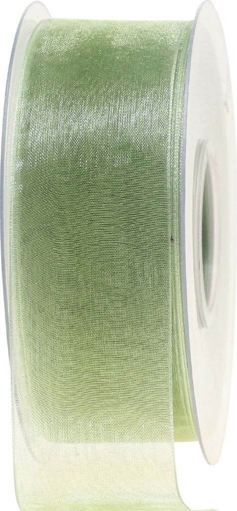 Organzaband Geschenkband Lindgrün 40mm x 50m Dekoband