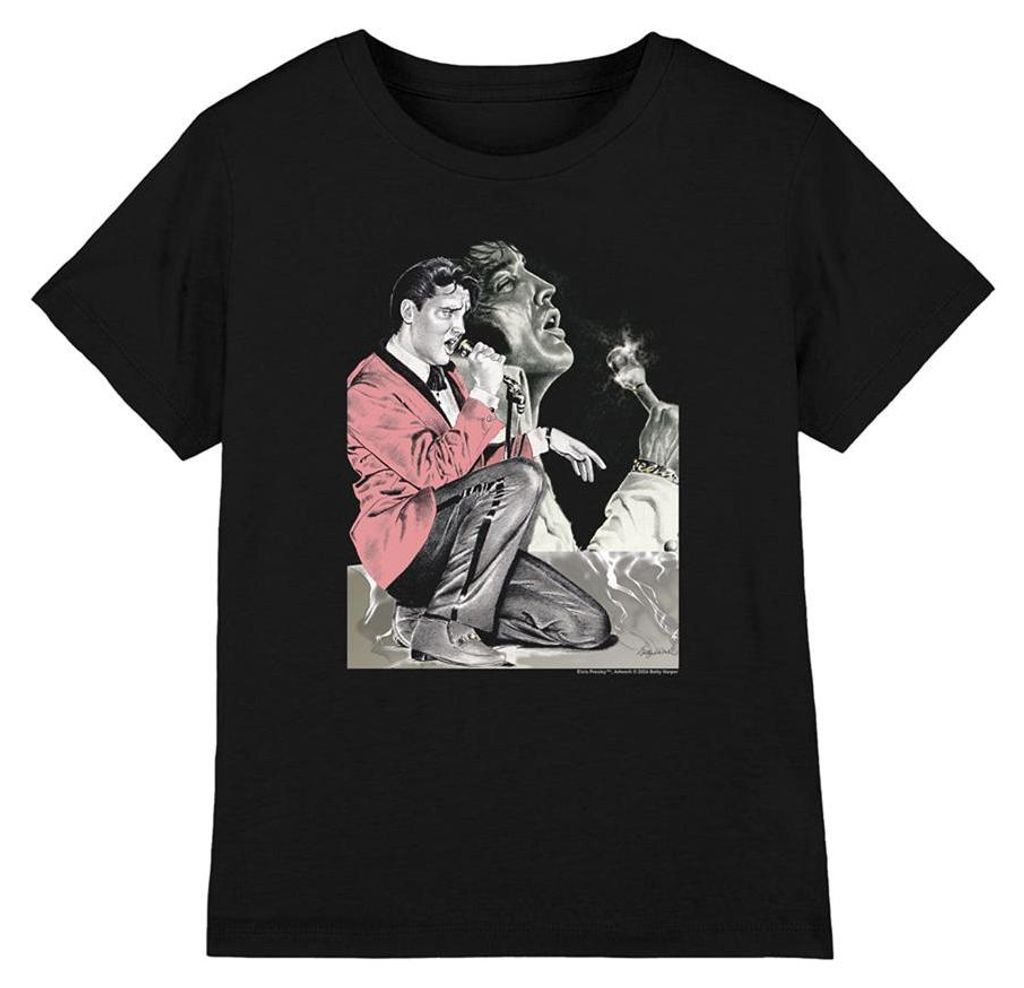 Elvis Presley - "Rock N Roll" T-Shirt für Kinder TV32575 (152-158) (Schwarz)