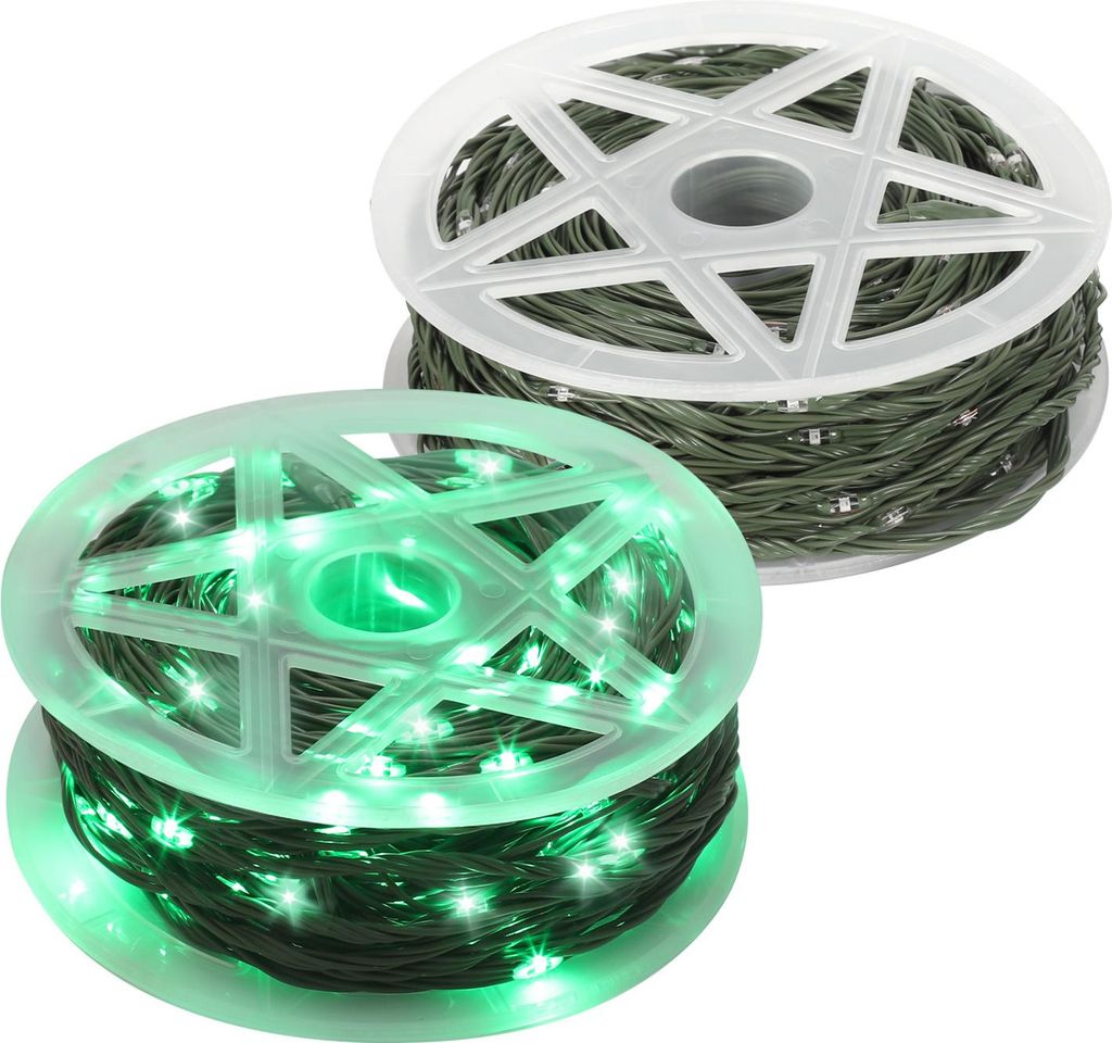 Bettizia 30M 300 LED Lichterkette Kaltweiß 10 Lichtmodi Lichterketten Party Garten Deko Weihnachtsbeleuchtung Grünes Kabel