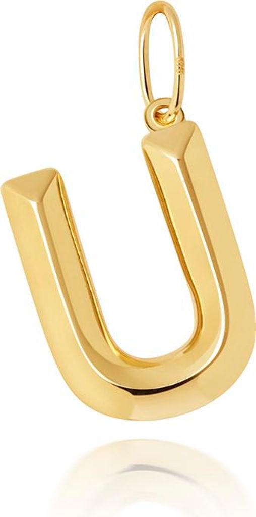 Stylischer 9 Karat (375) Gold Buchstaben / Initiale Damen - Anhänger; TRS36003LTU