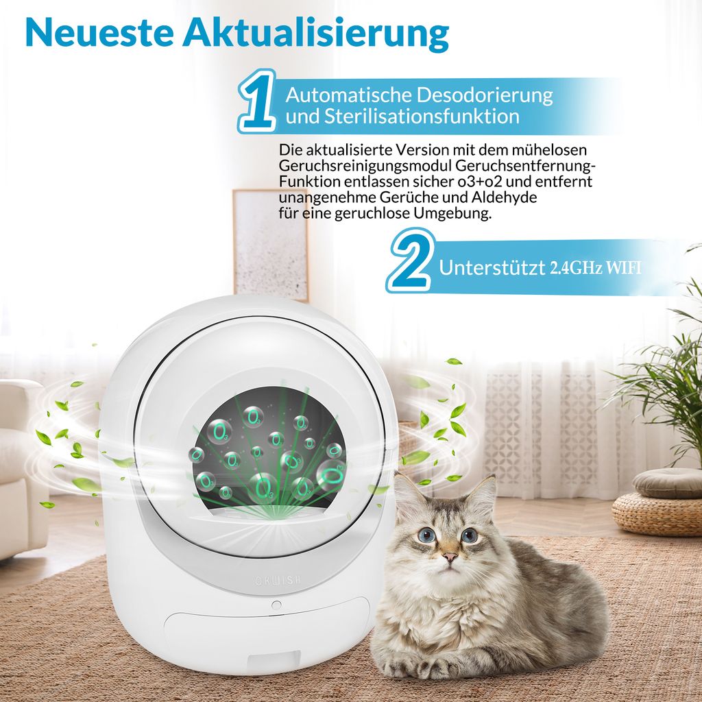 OKWISH Selbstreinigende Katzentoilette Automatisch Produktbild 4