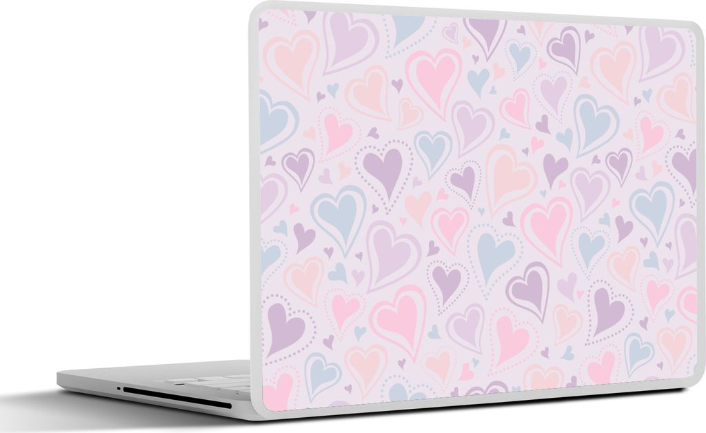 MuchoWow Laptop Aufkleber Sticker Cover Mädchen - Herzen - Schnittmuster - Mädchen - Kinder - Kinder 25x18 cm - Laptop-Deko