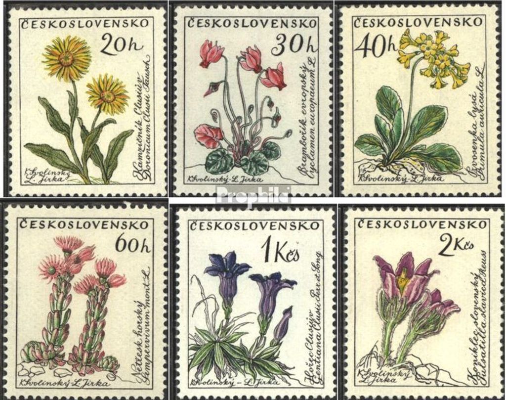 Briefmarken Tschechoslowakei 1960 Mi 1234-1239 (kompl.Ausg.) postfrisch Blumen
