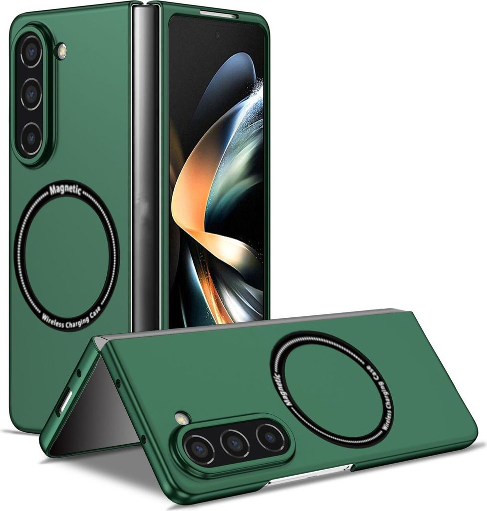 Für Samsung Galaxy Z Fold6 5G Magnet Magsafe faltbare Design Handy Tasche Hülle Etuis Dunkelgrün
