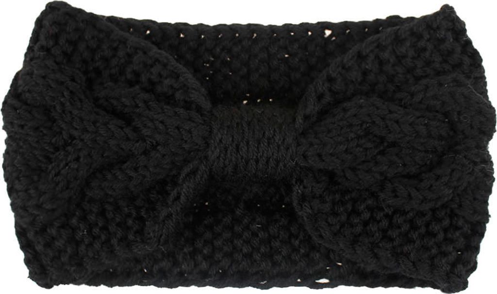 Oblique Unique Damen Stirnband Haar Band für den Herbst Winter Ohrenwärmer Zopfmuster in Einheitsgröße - schwarz