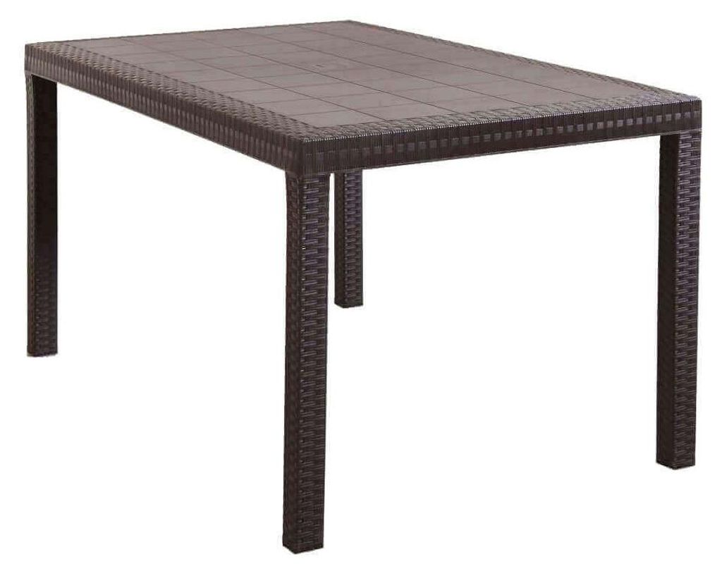 Tavolo rettangolare 150x90 cm in wicker stampato con gambe Immagine del prodotto 