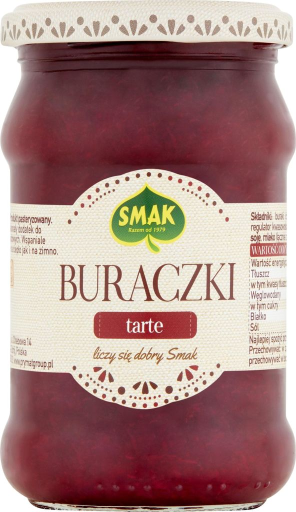 Buraczki tarte SMAK tradycyjny dodatek do obiadu 290 g Zdjęcie produktu 