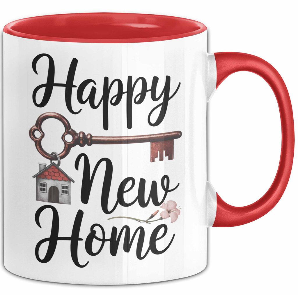 Neues Zuhause Eigentümer Tasse Geschenk Lustige Geschenkidee Spruch Alles Gute Zum Neuen Zuhause (Rot)