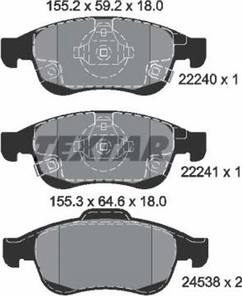 Plaquettes de Frein TEXTAR 2224001 pour Renegade et 500X - OE 77368048