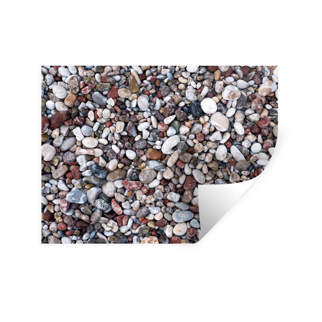 MuchoWow Wandtattoo Wandsticker Wandaufkleber Naturstein - Schotter - Steine 80x60 cm Selbstklebend und Repositionierbar - Faltenfrei
