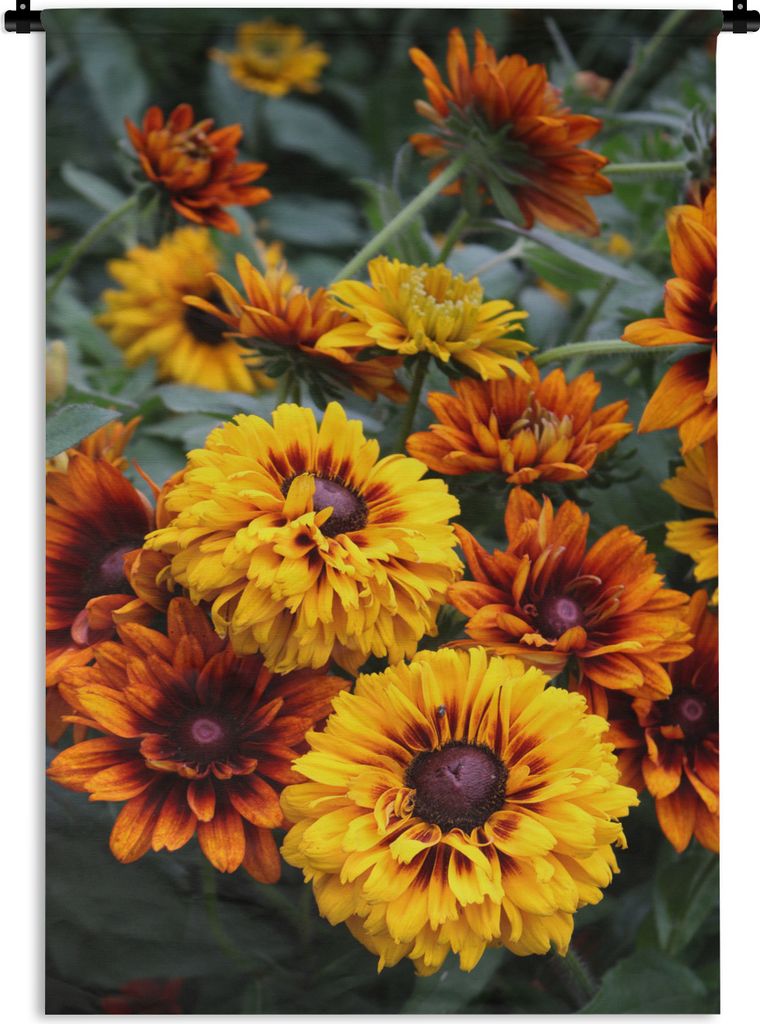 MuchoWow Wandteppich Wandbehang Blume - Herbst - Gelb 120x180 cm Tapisserie Dekoration Wandtuch - Schlafzimmer - Dekorationen für das Haus