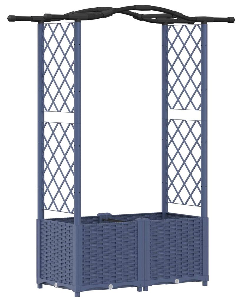 vidaXL Hochbeet mit Rankgitter und Dach Grau 125 x 40 x 138 cm PP
