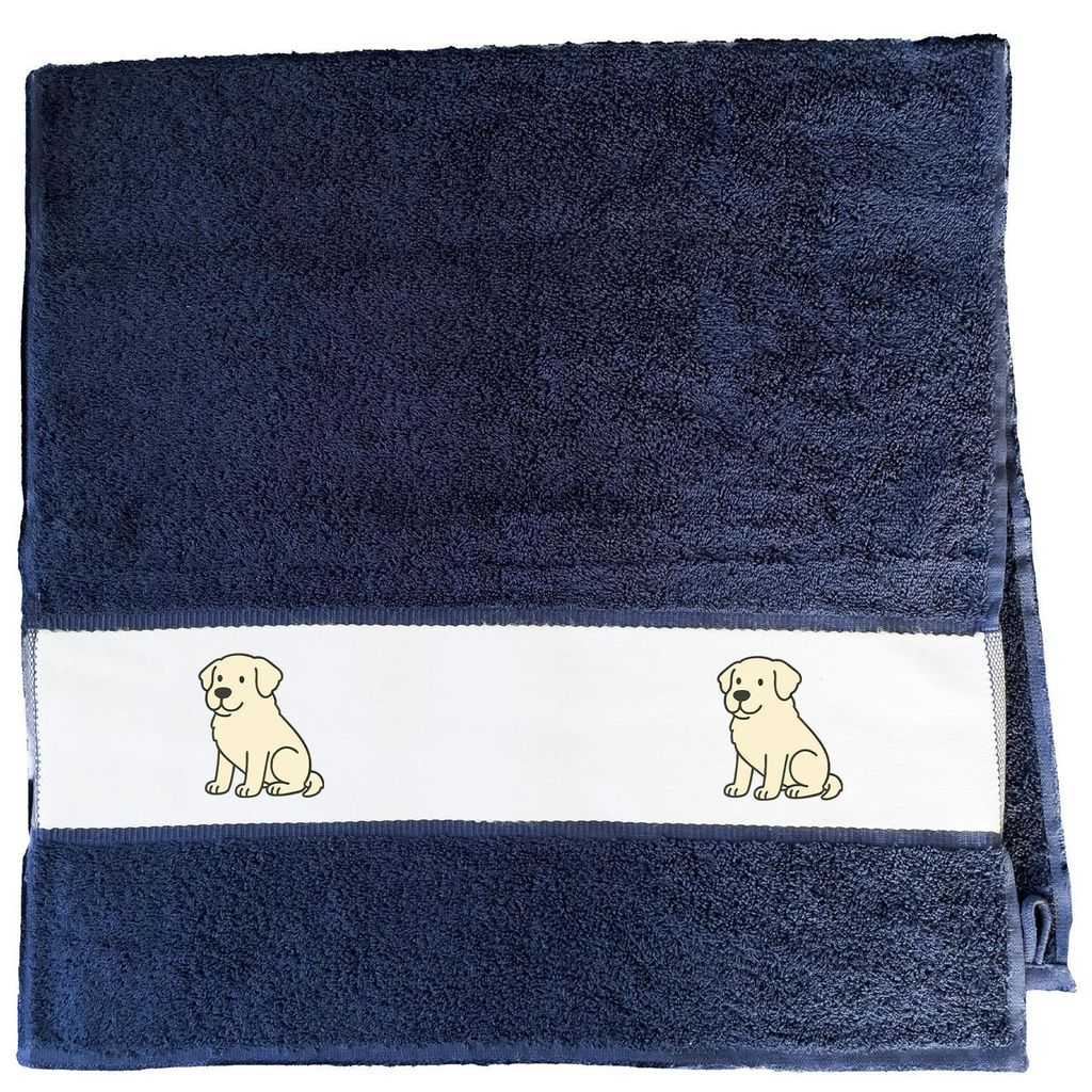 Huuraa Handtuch Kuvasz Comic Kuvi 50x100cm French Navy Baumwolle Handtuch Geschenkidee
