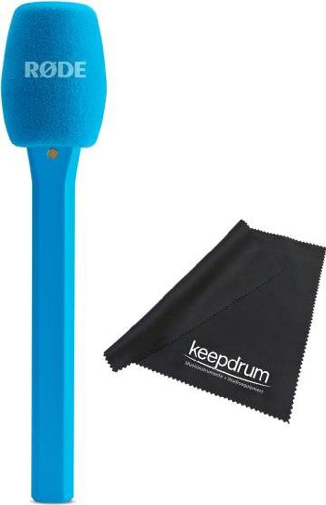 Rode Interview Micro Handadapter für Wireless Micro Blau mit Tuch