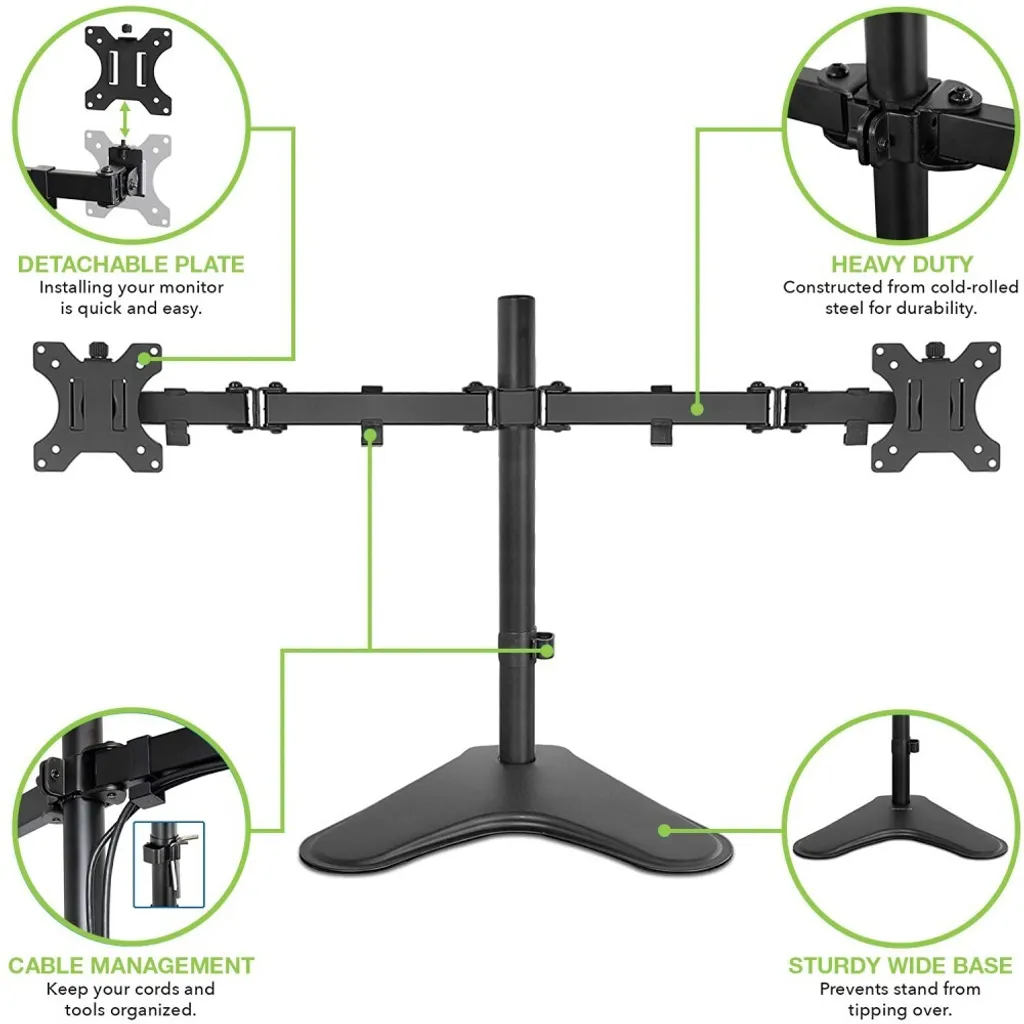 Support Écran Double Articulé et Orientable 13-32" Techly avec Socle