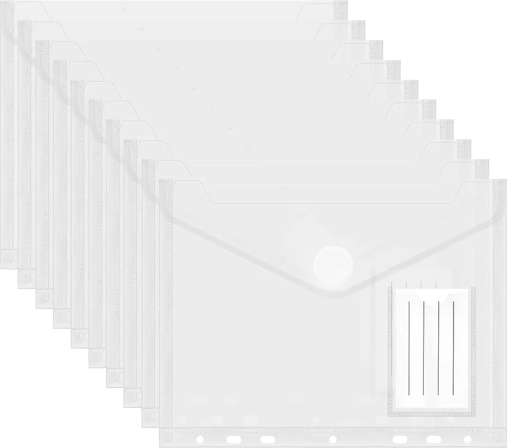 Chemises à rabats A5 transparentes imperméables pour archivage