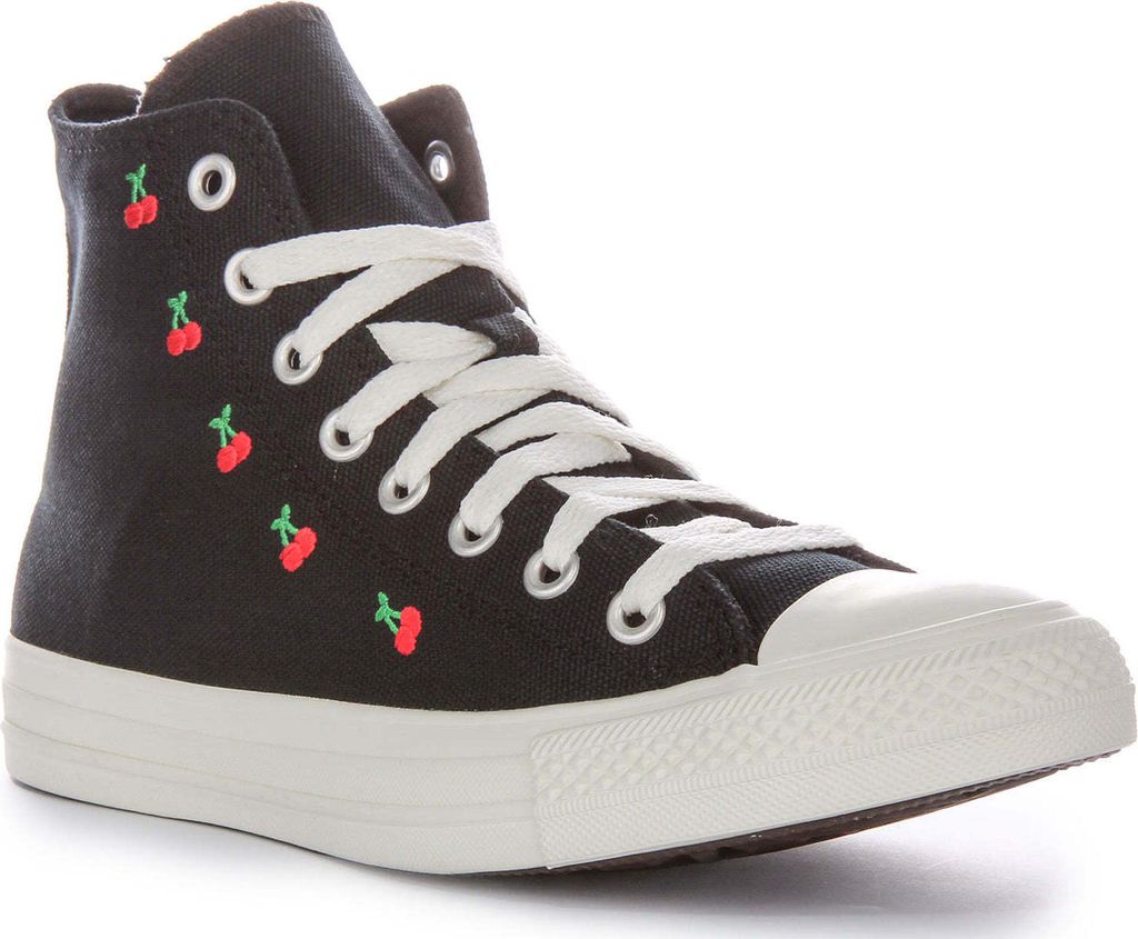 Converse Chuck Taylor All Star Kirschen Damen Textil Turnschuhe in Schwarz Rot – undefined / Schwarz Rot