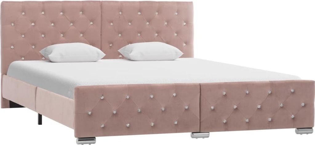 Bettgestell Rosa Samt 160x200 cm
