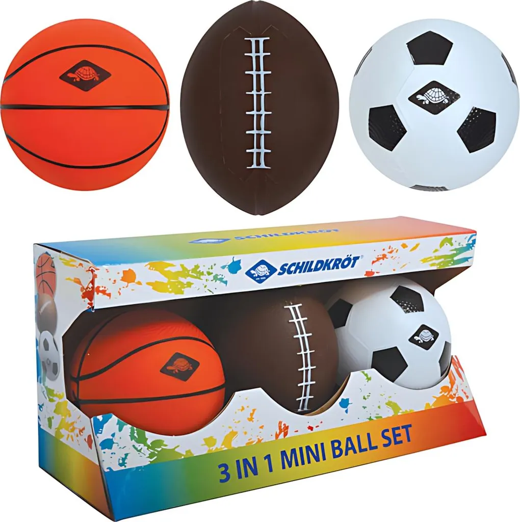 Set de 3 Mini Ballons Multisport 3 en 1 en Mousse Haute Densité Durable