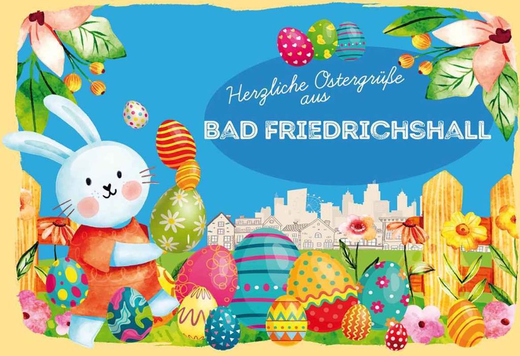 vianmo Holzschild 20x30 cm Ostergrüße BAD FRIEDRICHSHALL Ostern