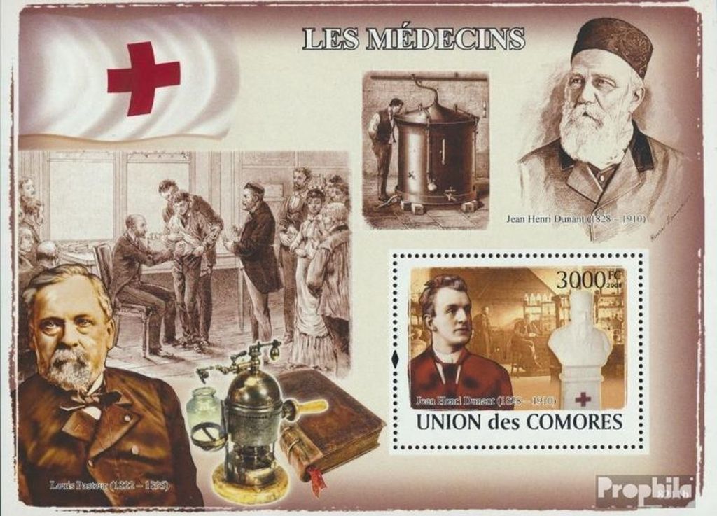 Briefmarken Komoren 2008 Mi Block 455 (kompl. Ausg.) postfrisch Ärzte Prominente