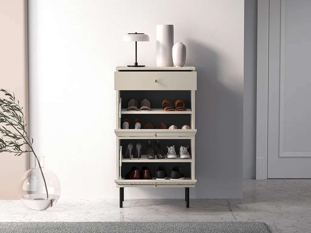 Étagère à chaussures FAREL pliante et modulable - Teinte cachemire chic - 2