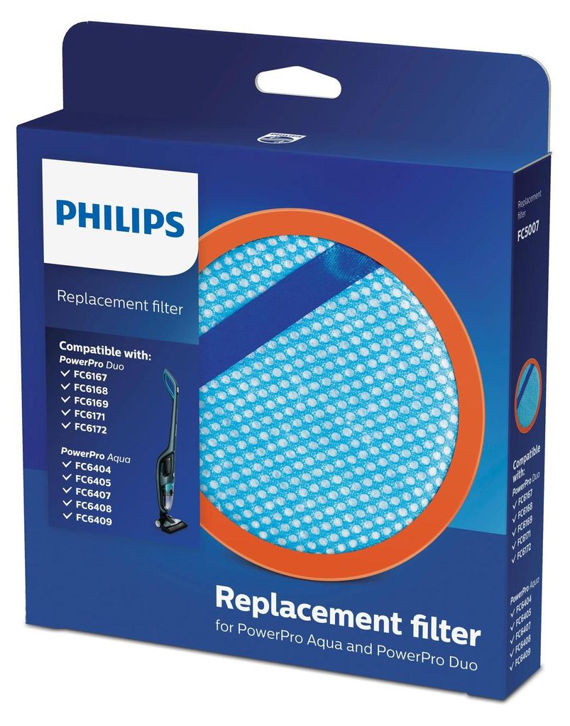 Philips Ersatzfilter für PowerPro Duo Staubsauger, abwaschbarer Schaumfilter für FC64xx und FC61xx (FC5007/01)