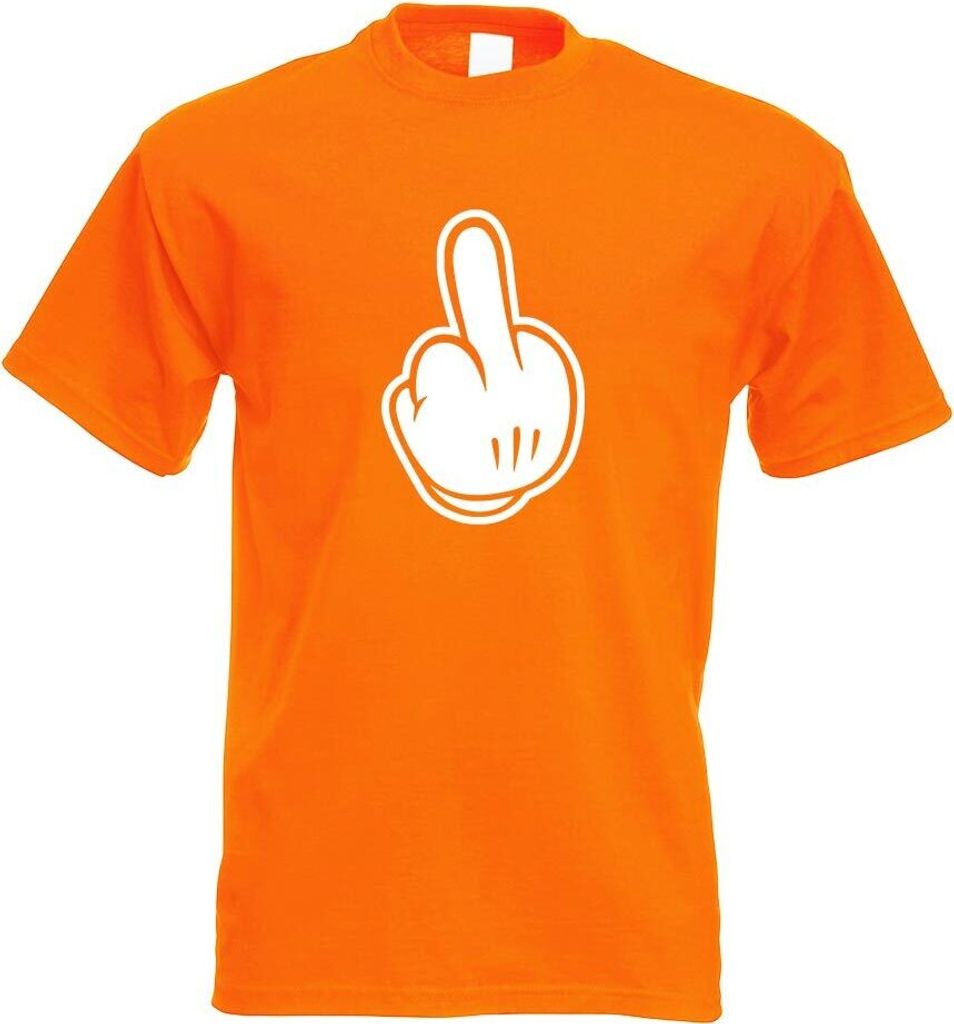 Kiwistar - T-Shirt - orange - Mittelfinger - FCK Fick Dich! Motiv Bedruckt Funshirt Design Print - mit Motiv Bedruckt - Funshirt Design - Sport - F...