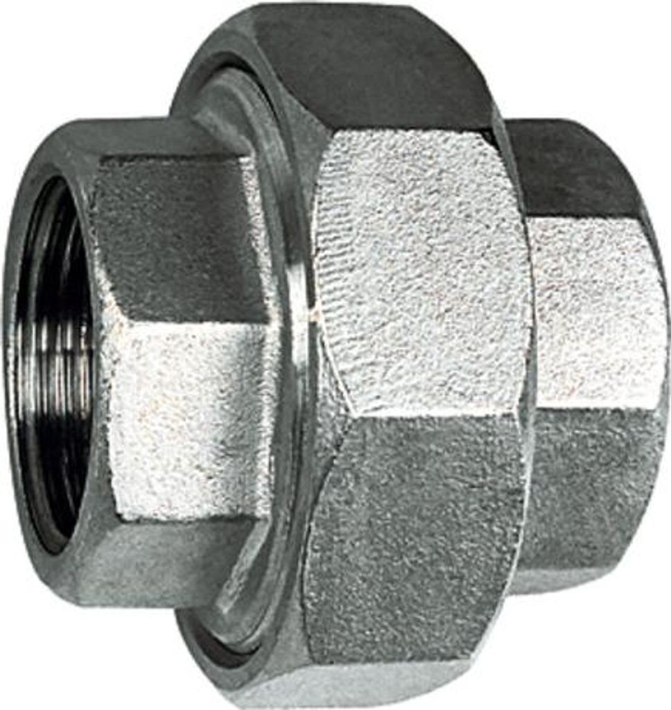 Riegler Lösb. Doppelgewindenippel, flach dichtend, G 1/4 i., ES 1.4408