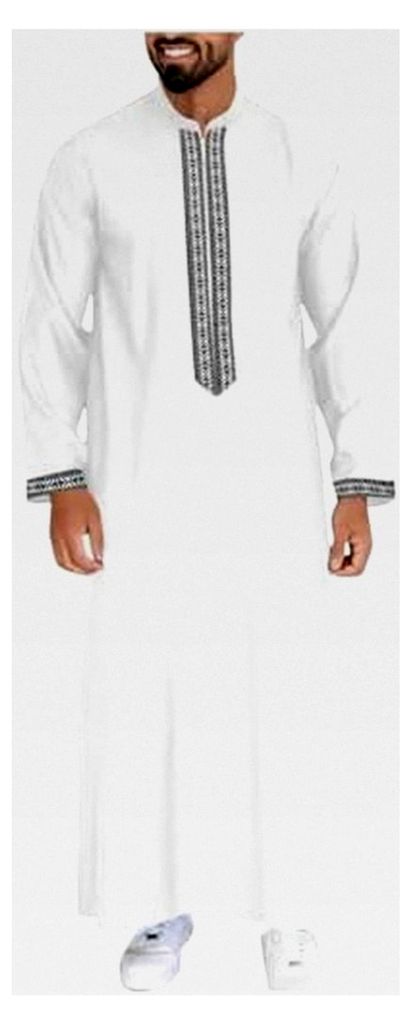 Kaftan für Herren, lange Gebetskleidung, islamische Kleidung, Geschenke für Muslime, langärmliges Kleid, arabische Abaya, Robe aus dem Mittleren...