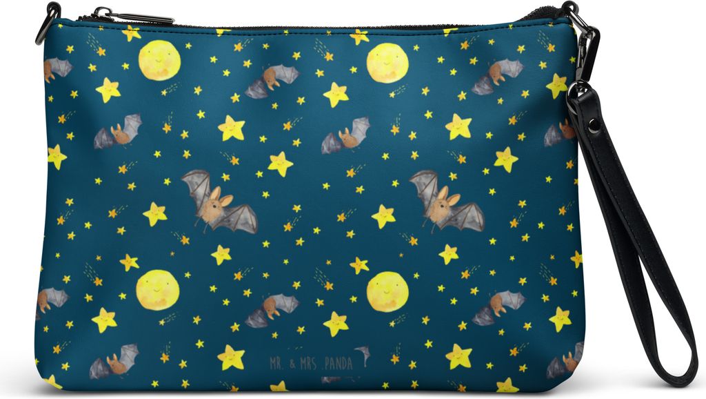 Mr. & Mrs. Panda Damentasche Fledermaus Flügel - Blau - Geschenk, Kleine Handtasche, Damen, Umhängetasche, Lustige Sprüche, Tasche