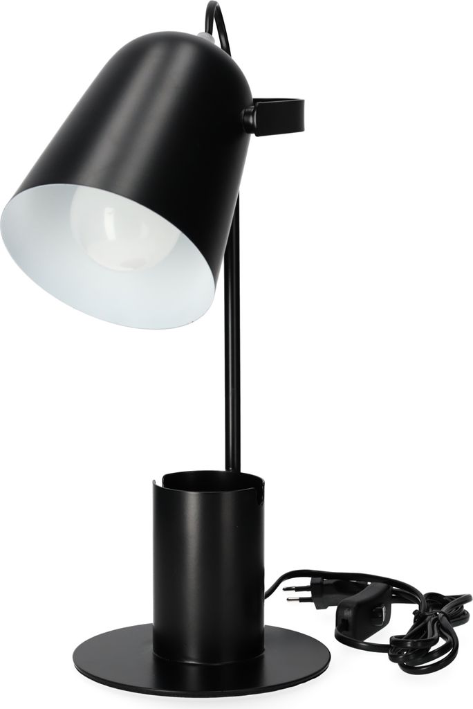ROLIG Tischleuchte Schwarz Schreibtischlampe mit beweglichem Schirm mit Stifthalter, Telefon - für Büro, Zuhause, Kinderzimmer praktischer Stifte...