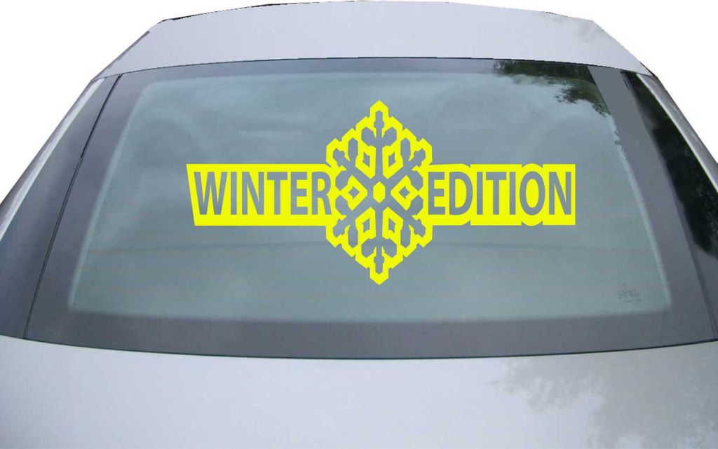 Indigos UG - Aufkleber Heckscheibe & Motorklappe DE6419 - neongelb - 600x285 mm - winter edition - Auto Scheiben Fenster Heckklappe Tuning Racing J...
