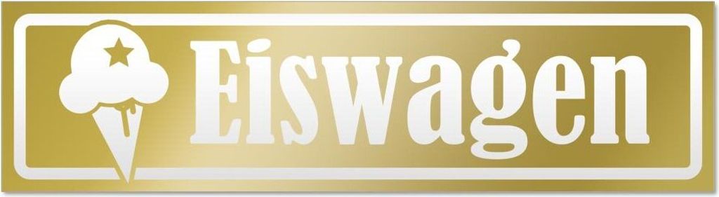 Kiwistar Eiswagen invertiert Magnetschild Schild magnetisch - 45cm Gold - Magnetfolie für Auto PKW Kfz