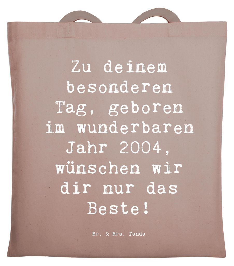 Mr. & Mrs. Panda Tote Bag Spruch 2004 Geburtstag - Braun Produktbild 