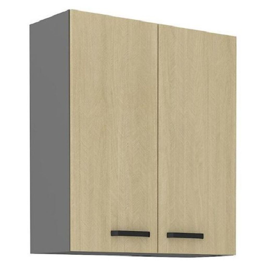 Hoher Hängeschrank MYRIAM – Breite 80 cm, gemustert/anthrazit