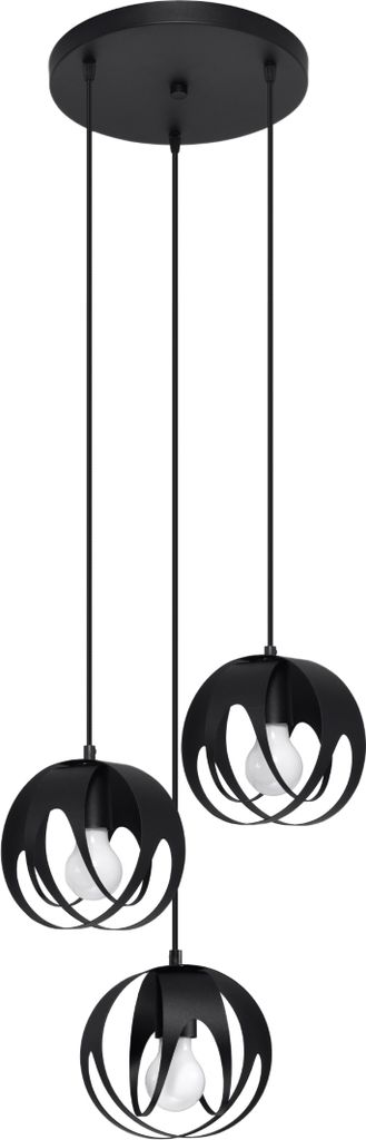 Hängeleuchte TULOS 3P schwarz 3xE27 15W Stahl 117x30x30cm Sollux Lighting