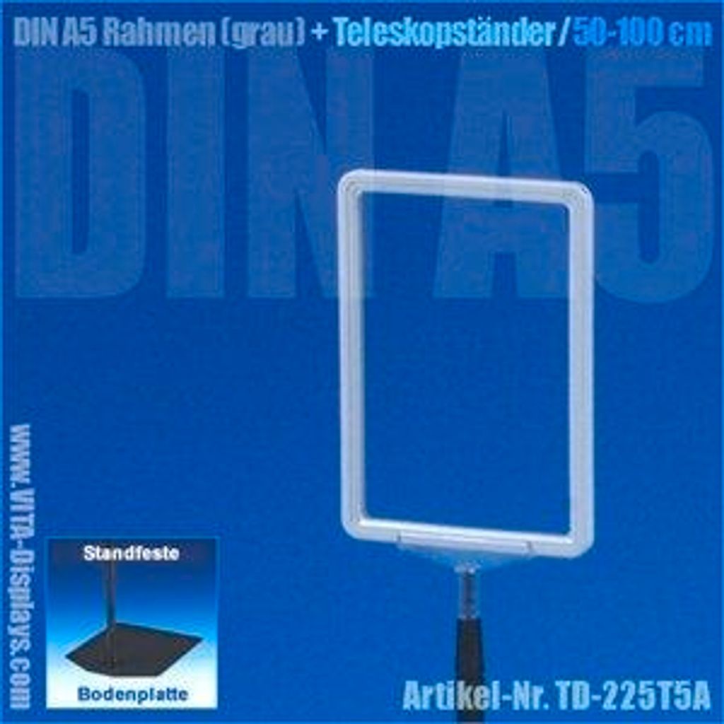 A5 Rahmen (grau) + Teleskopständer 50-100cm