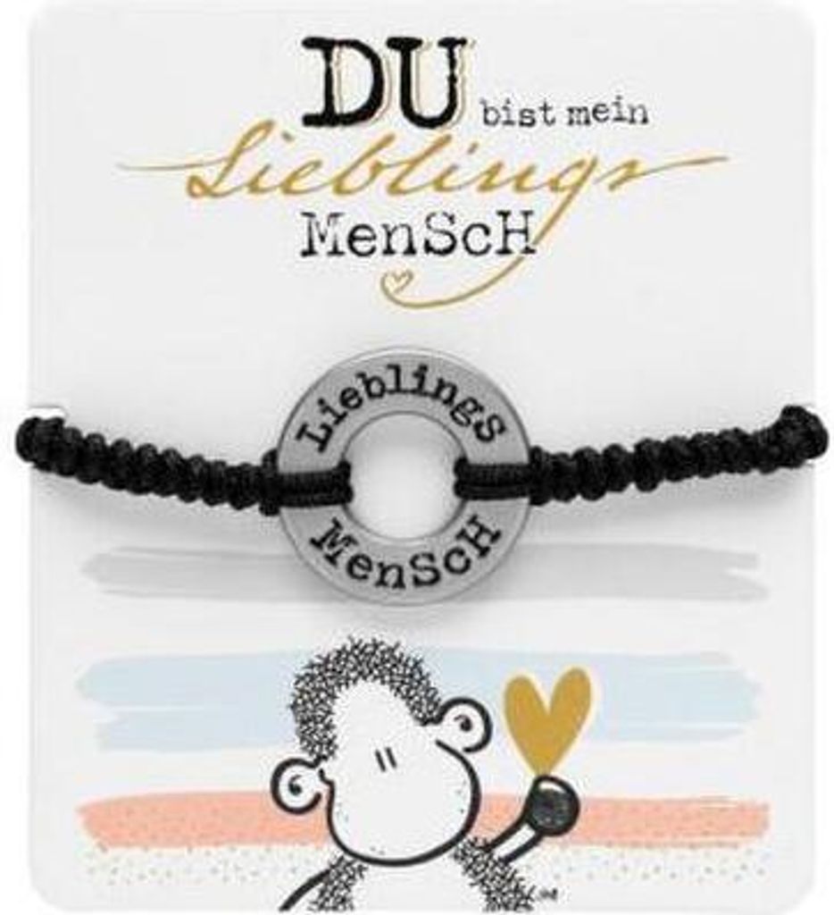 Sheepworld Armband Lieblingsmensch geflochten mit rundem Produktbild 