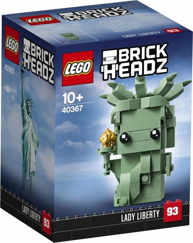 A LEGO BrickHeadz Lady Liberty set packaging.