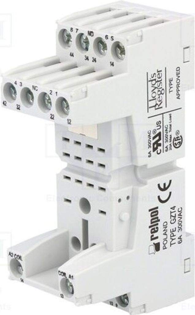 1x Sockel Montage: DIN PIN: 14 6A 250VAC -40÷70°C GZT4 Elektromagnetische Relais