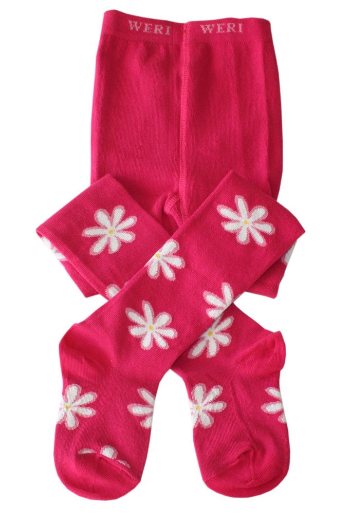 Kinderstrumpfhosen für Mädchen aus Baumwolle Kamille Pink Produktbild 