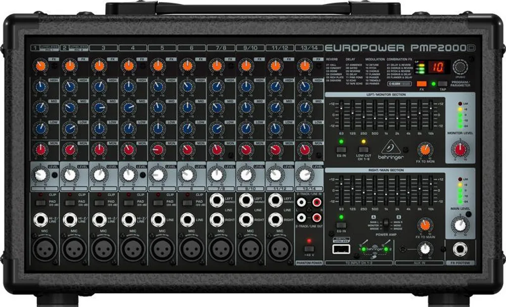 Console de Mixage Amplifiée Behringer PMP2000D 14 Canaux Sonorisation Live