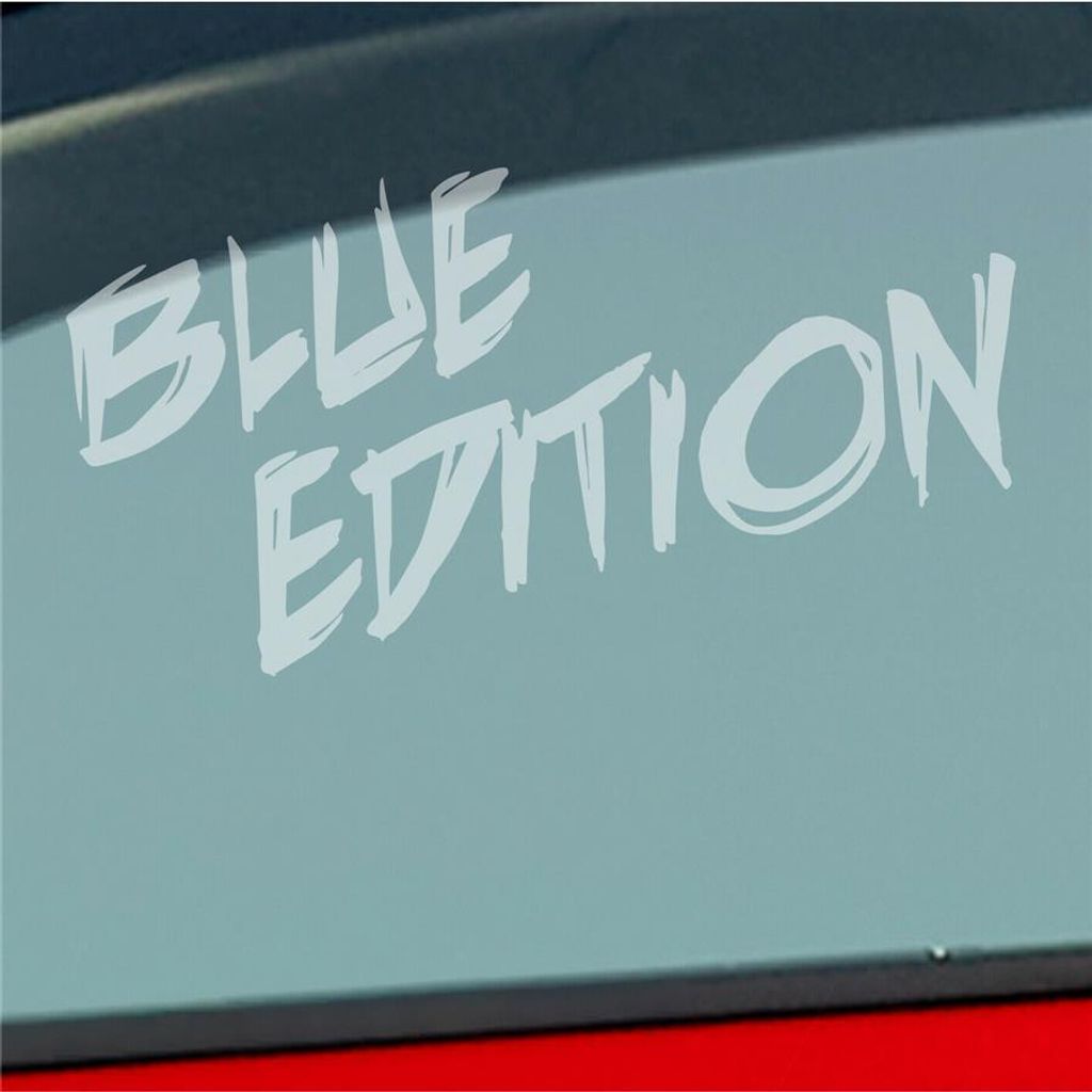 Auto Aufkleber Blue Edition Auto Car Tuning Motorrad 15x7 cm Milchglas Sticker Heckscheibenaufkleber