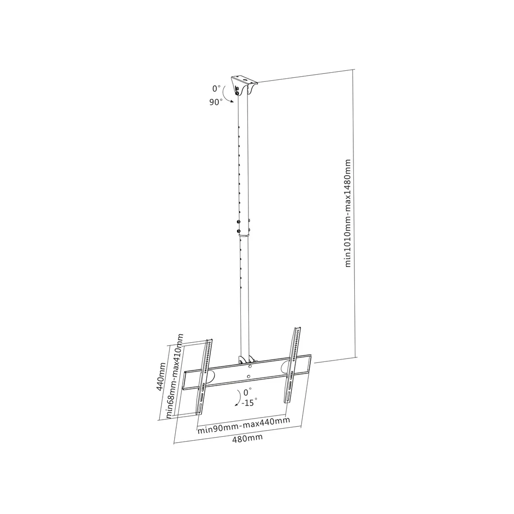 Supporto TV Soffitto InLine 23149A: Ideale per Bar, Ristoranti e Sale - 4