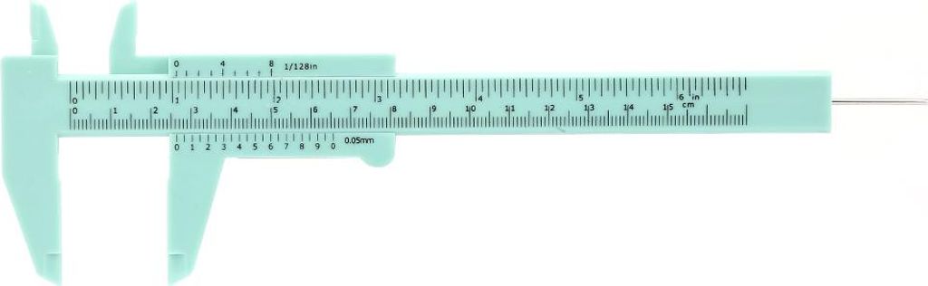 150 mm hochpräziser Kunststoff-Doppellineal-Messschieber 0,5 mm (Grün)