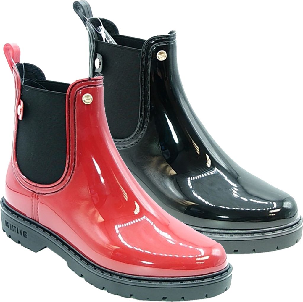 Mustang Damen Chelsea Boots Stiefeletten Gummistiefel 1413-502, Größe:40 EU, Farbe:Schwarz