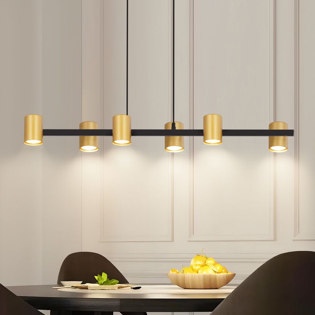 ZMH Pendelleuchte esstisch Hängelampe Schwarz Gold: Produktbild 